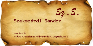 Szekszárdi Sándor névjegykártya