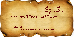 Szekszárdi Sándor névjegykártya