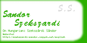 sandor szekszardi business card