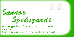sandor szekszardi business card